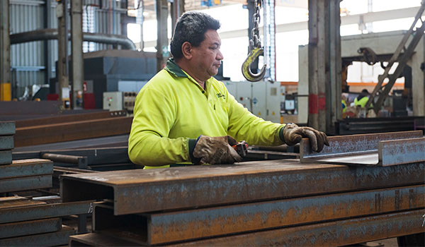 Man working with steel
